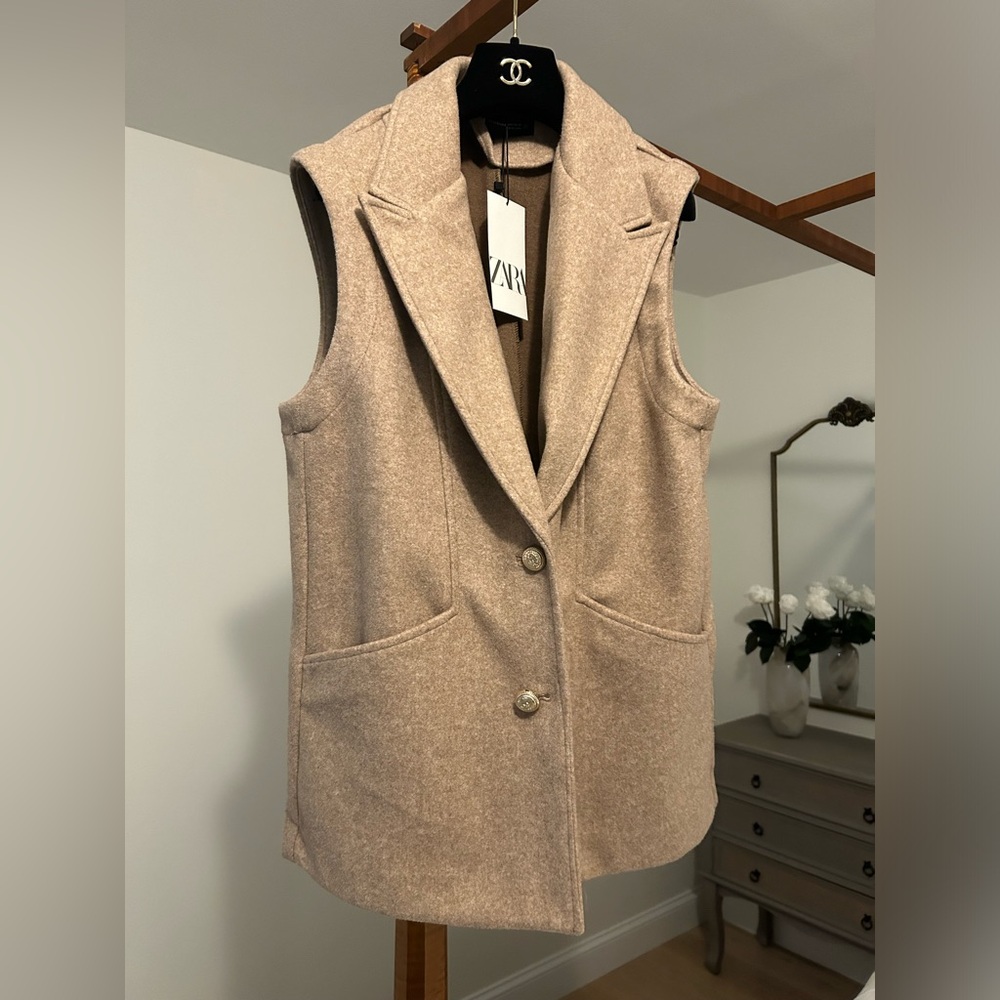Brown Zara fall vest